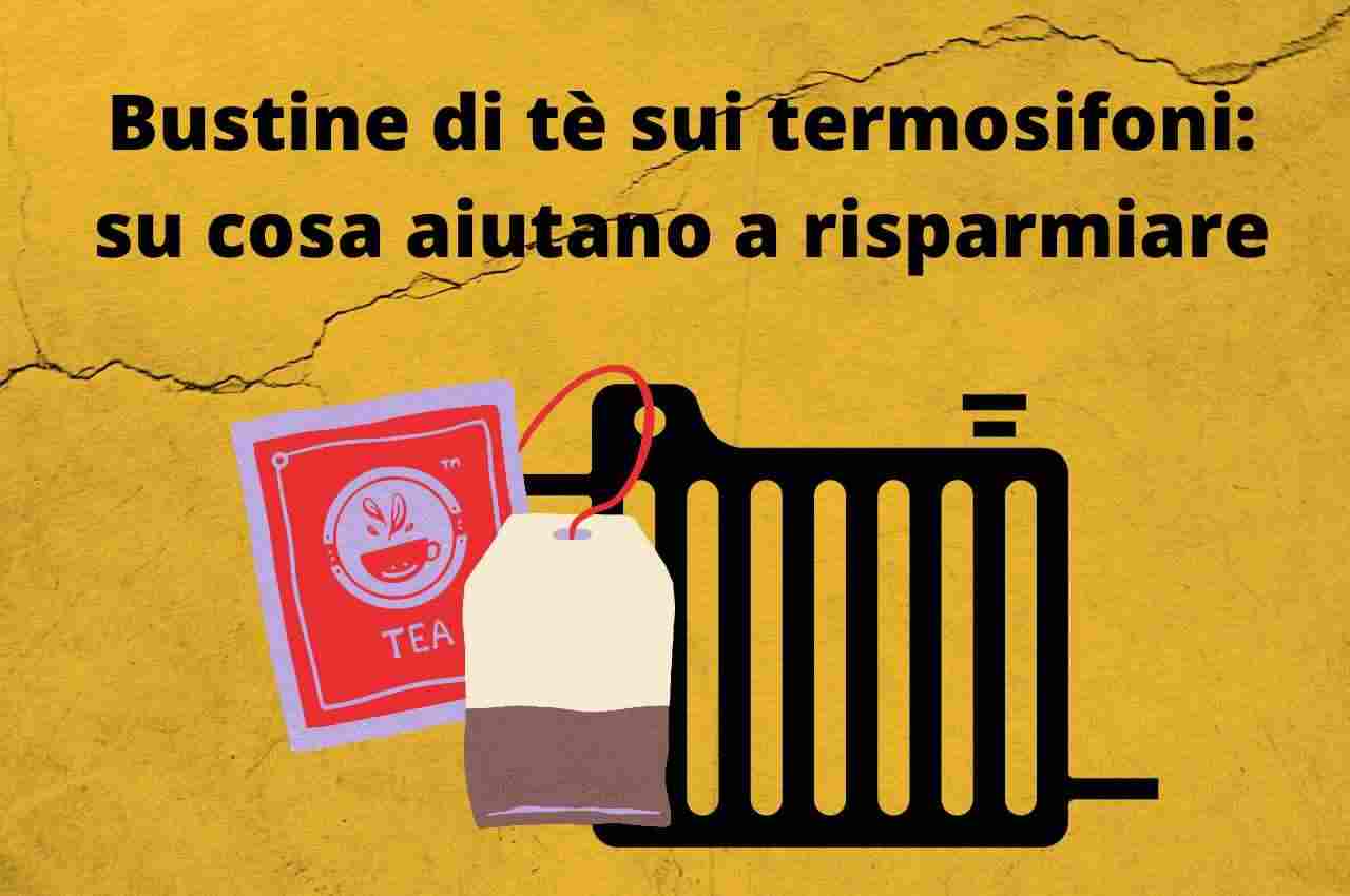 Bustine di tè sui termosifoni