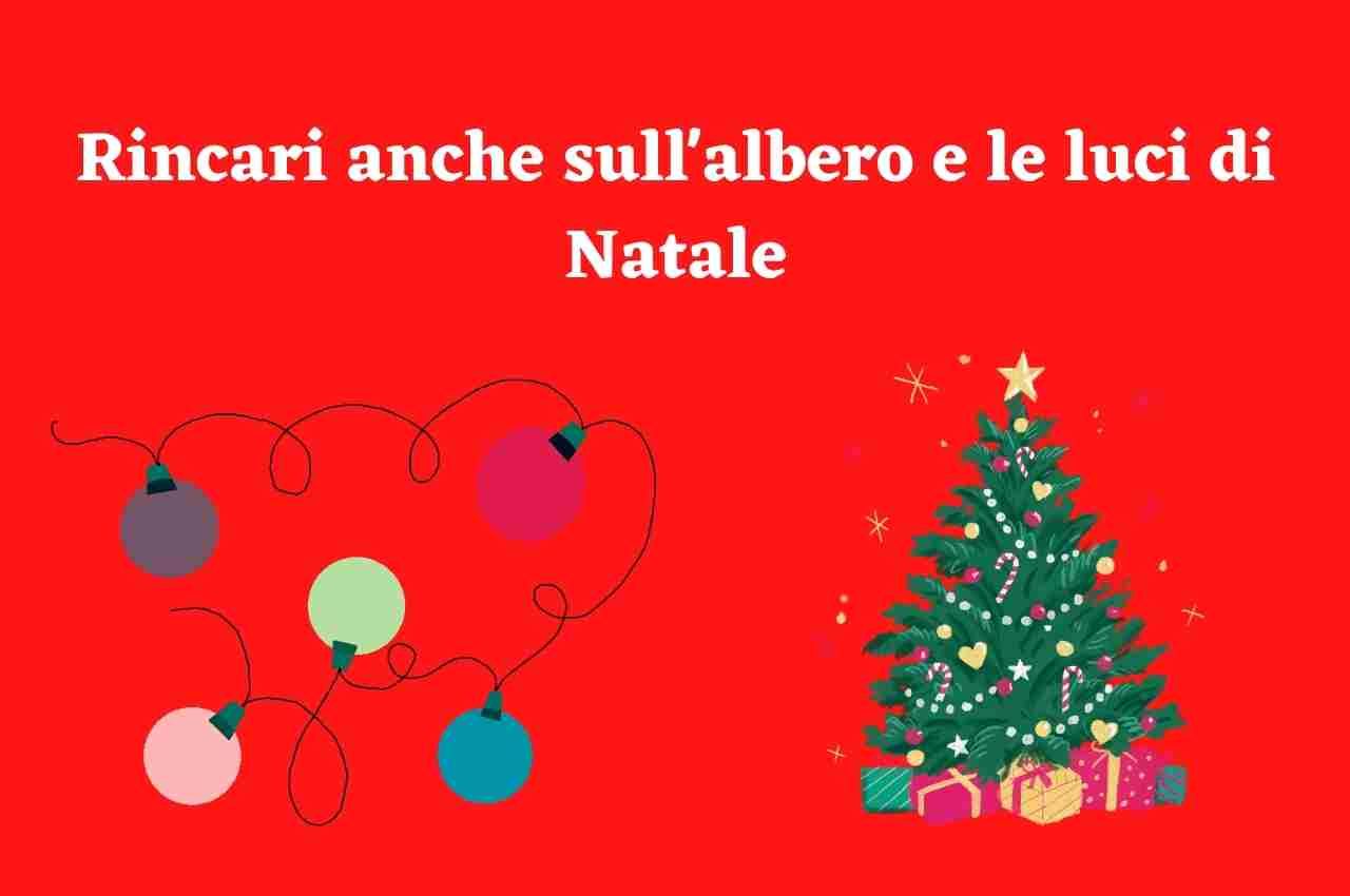 Rincari albero e luci natalizie 