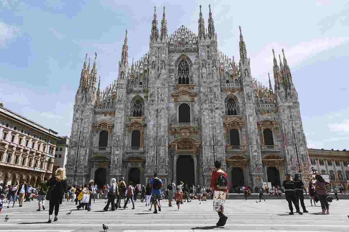 Visuale dell'esterno del Duomo di Milano